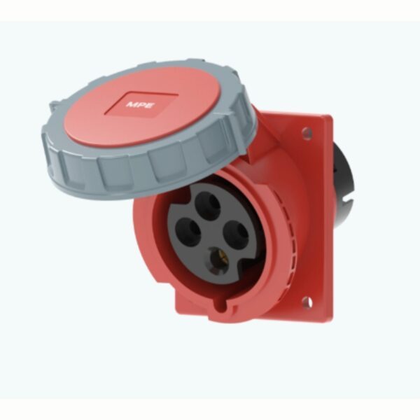 Ổ cắm loại cố định bắt trên bảng điện xéo 4 cực, 32A, IP67 mã MPN2-4242 1