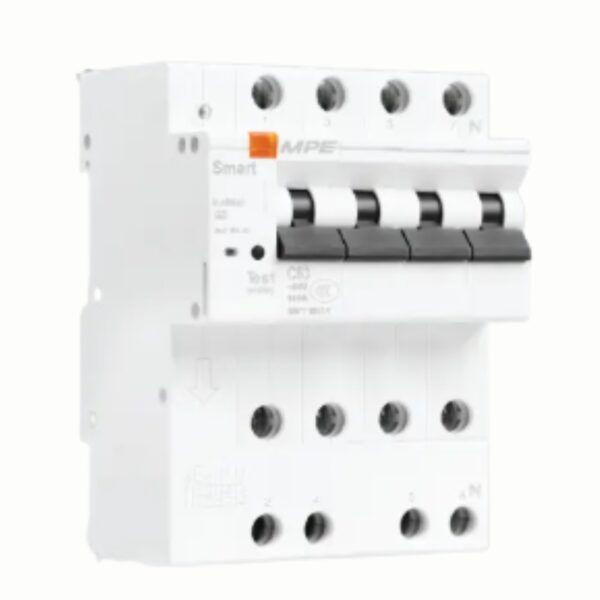 Cầu dao bảo vệ dòng rò, quá tải thông minh RCBOS 4 cực, 32A, 30mA, 6kA mã RCBOS-432/30 3