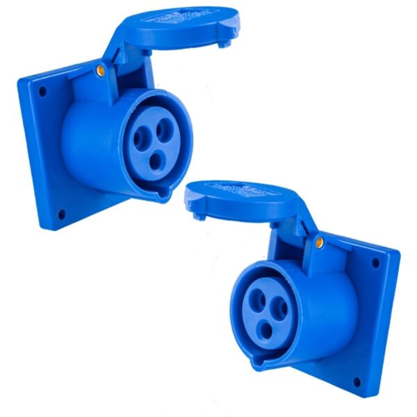 Ổ cắm loại cố định bắt trên bảng điện 3 cực, 16A, IP44 mã MPN-313 3