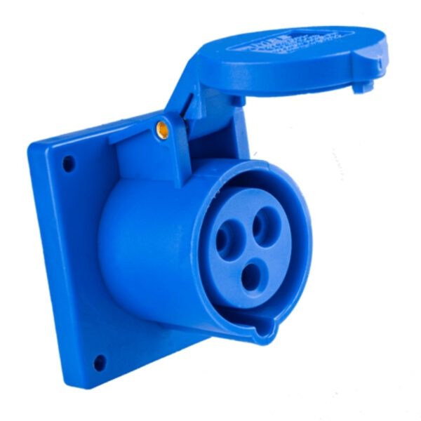 Ổ cắm loại cố định bắt trên bảng điện 3 cực, 16A, IP44 mã MPN-313 1