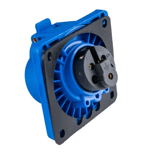 Ổ cắm loại cố định bắt trên bảng điện xéo 3 cực, 16A, IP44 mã MPN-413 1