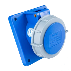 Ổ cắm loại cố định bắt trên bảng điện xéo 3 cực, 16A, IP67 mã MPN-4132 6