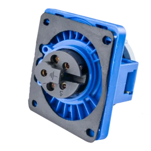 Ổ cắm loại cố định bắt trên bảng điện xéo 3 cực, 16A, IP67 mã MPN-4132 5