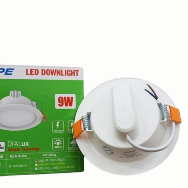 LED Downlight âm trần nhựa 9W ánh sáng vàng DLEL-9V 1