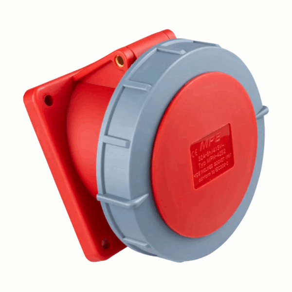 Ổ cắm loại cố định bắt trên bảng điện xéo 5 cực, 32A, IP67 mã MPN2-4252 3