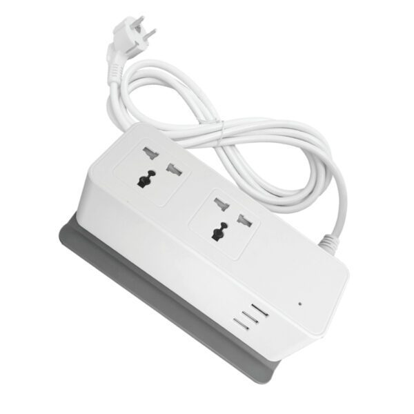 Ổ cắm di động 2 ổ cắm đơn đa năng, Tích hợp 3 cổng sạc USB mã AM2S-3USB 1