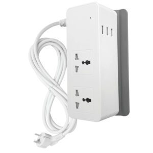Ổ cắm di động 2 ổ cắm đơn đa năng, Tích hợp 3 cổng sạc USB mã AM2S-3USB 4