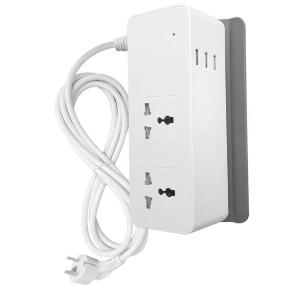 Ổ cắm di động 2 ổ cắm đơn đa năng, Tích hợp 3 cổng sạc USB mã AM2S-3USB 2
