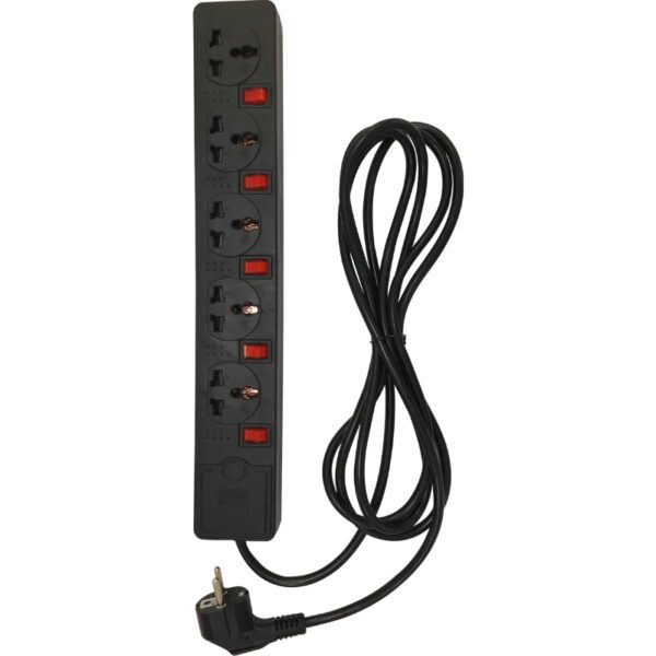 Ổ cắm di động 5 ổ cắm đơn đa năng AM5SB màu đen 1