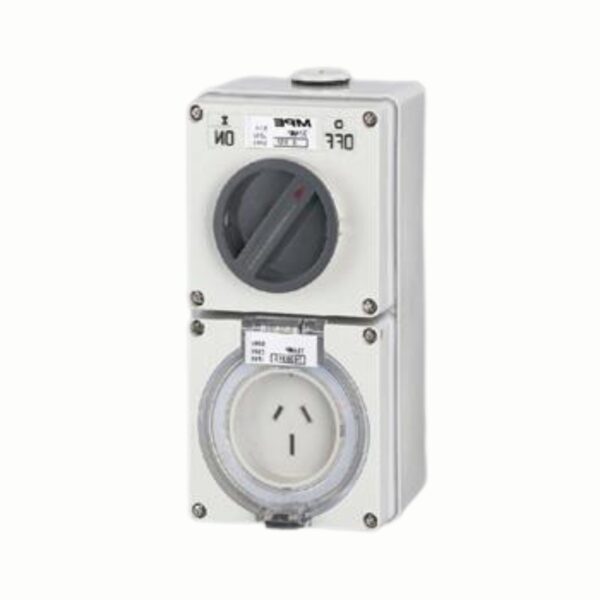 Ổ cắm kết hợp công tắc 3 cực IP66, 15A, 250V mã S-315 1
