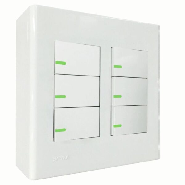 Bộ công tắc đôi 6 công tắc và đế nổi đôi mã A60B26V (Vặn vít) 3