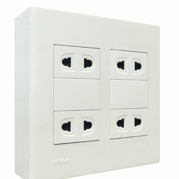 Bộ ổ cắm đôi 4 ổ cắm 2 chấu và đế nổi đôi mã A60B24U 1