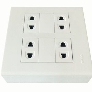 Bộ ổ cắm đôi 4 ổ cắm 2 chấu và đế nổi đôi mã A60B24U 5