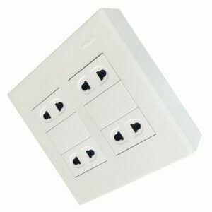 Bộ ổ cắm đôi 4 ổ cắm 2 chấu và đế nổi đôi mã A60B24U 6