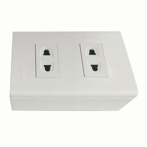 Bộ ổ cắm đơn 2 ổ cắm 2 chấu và đế nổi đơn mã A60B12U 1