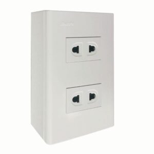 Bộ ổ cắm đơn 2 ổ cắm 2 chấu và đế nổi đơn mã A60B12U 5