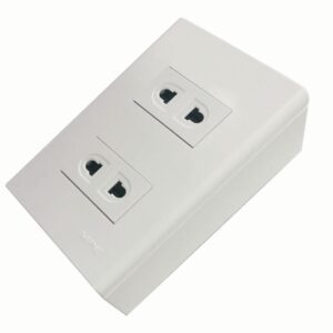 Bộ ổ cắm đơn 2 ổ cắm 2 chấu và đế nổi đơn mã A60B12U 6