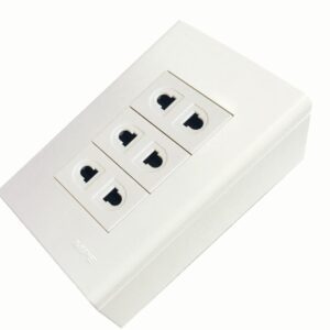 Bộ ổ cắm đơn 3 ổ cắm 2 chấu và đế nổi đơn mã A60B13UV (Vặn vít) 6