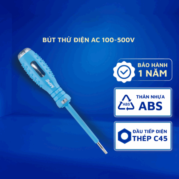 Bút thử điện hiển thị đèn báo, thử điện áp AC 100-500V BTD-01 1