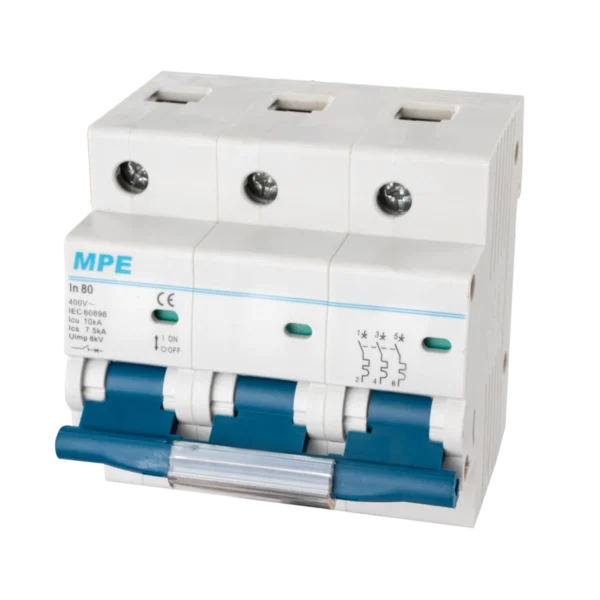 Cầu dao tự động MCB 3 cực, 100A, 10kA mã MP10-C3100 2