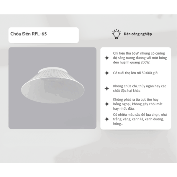 Choá đèn nhà xưởng sử dụng cho Seri HBV công suất 80W mã RFL-80 2