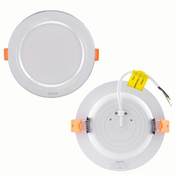 LED Downlight âm trần nhôm, viền bạc 12W - 3 chế độ màu DLB-12/3C 3