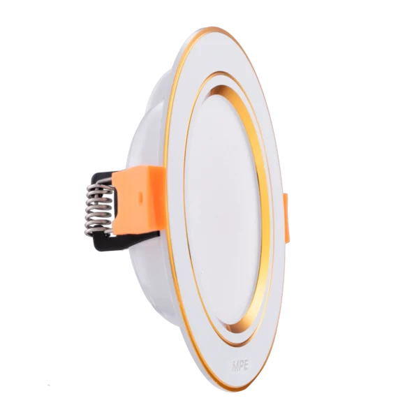 LED Downlight âm trần nhôm, viền vàng 12W - 3 chế độ màu DLV2-12/3C 1