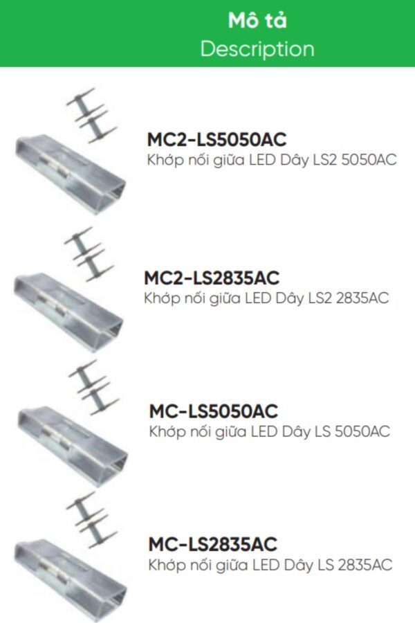 Khớp nối dùng cho Led dây LS 2835AC mã MC-LS2835AC 1
