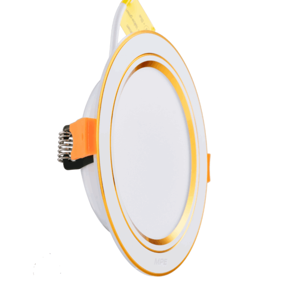 LED Downlight âm trần nhôm, viền vàng 9W, phi lớn, ánh sáng trắng DLVL2-9T 1