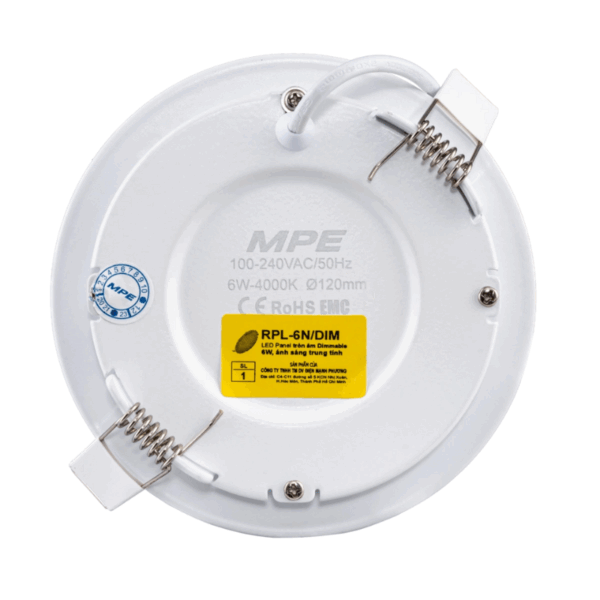 LED Panel âm trần nhôm, mặt tròn, điều chỉnh độ sáng 6W ánh sáng trung tính RPL-6N/DIM 1