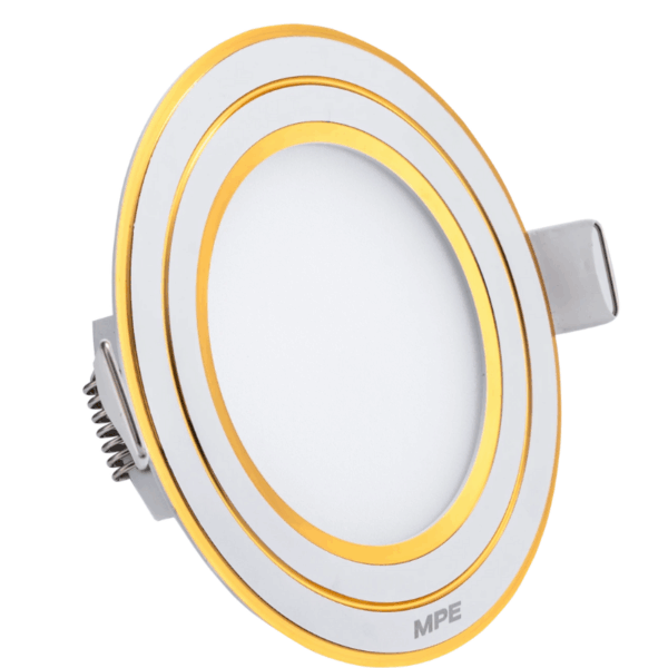 LED Panel âm trần nhôm viền vàng mặt tròn 9W phi nhỏ ánh sáng trắng RPL-9ST/G 1