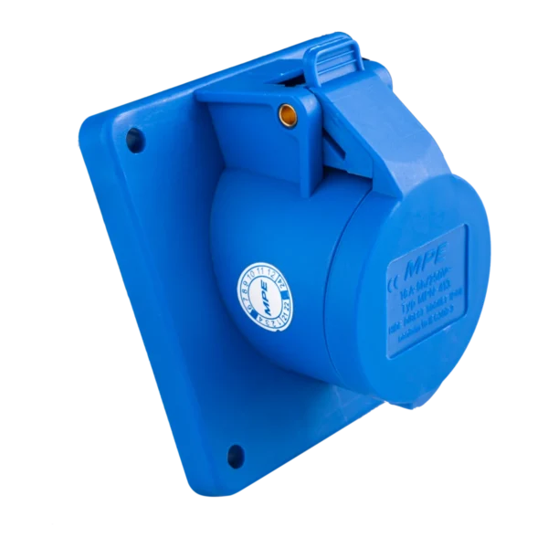 Ổ cắm loại cố định bắt trên bảng điện xéo 3 cực, 16A, IP44 mã MPN-413 2
