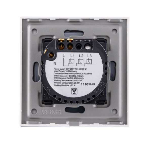 Mặt 1 công tắc hình vuông, điều khiển Wifi SWV1/SC 1