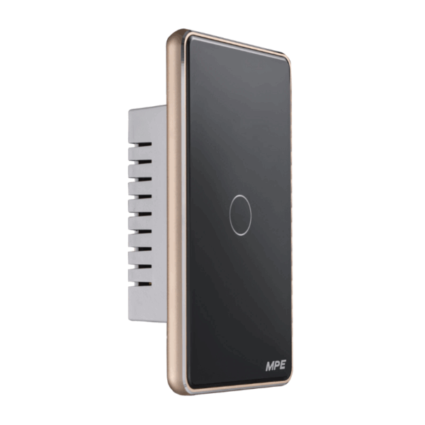 Mặt 1 công tắc màu đen viền vàng, điều khiển Wifi SWB1/SC 2