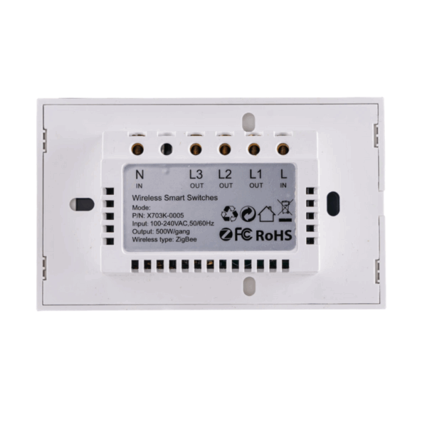 Mặt 3 công tắc màu đen viền vàng, điều khiển Wifi SWB3/SC 2