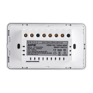 Mặt 4 công tắc màu trắng viền bạc, điều khiển Wifi SWW4/SC 4