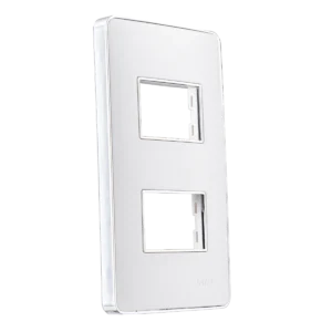 Mặt A60 dùng cho 2 thiết bị viền bạc KT120x70mm mã A602S 4