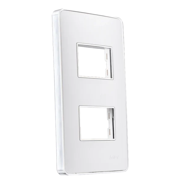 Mặt A60 dùng cho 2 thiết bị viền bạc KT120x70mm mã A602S 2