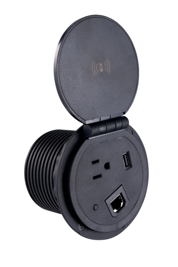 Ổ cắm âm bàn 1 ổ cắm ba chấu Tích hợp sạc không dây TBS3 1