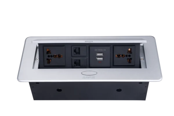 Ổ cắm âm bàn 2 ổ cắm đa năng TBS1 3