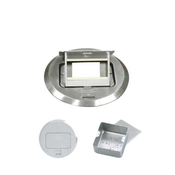 Ổ cắm âm sàn kiểu vuông, màu xám (không bao gồm đế) FA-60 3