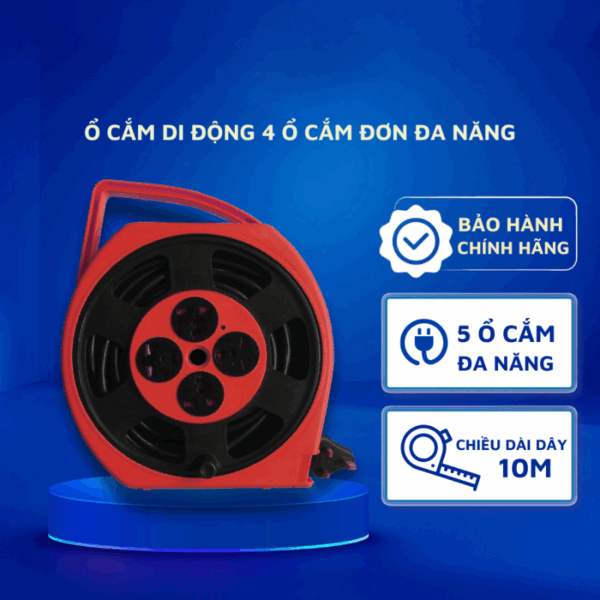 Ổ cắm di động 4 ổ cắm đơn đa năng, dây dài 15m mã AMRL-15 1
