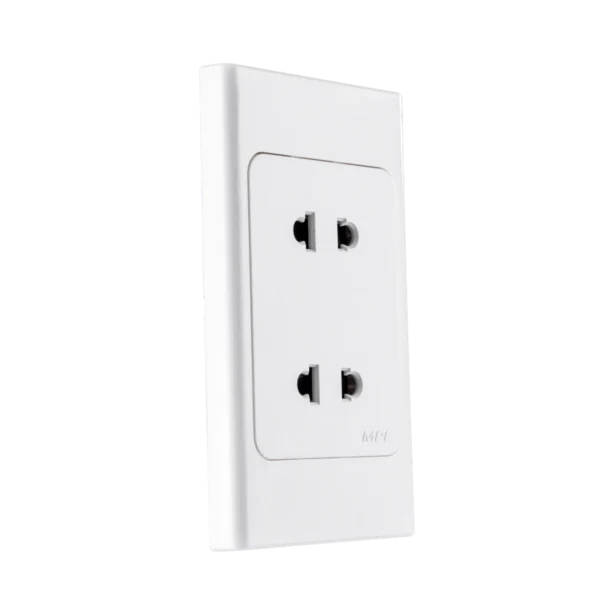 Ổ cắm đôi 2 chấu đế liền 16A KT120x70mm mã A20US2N 3