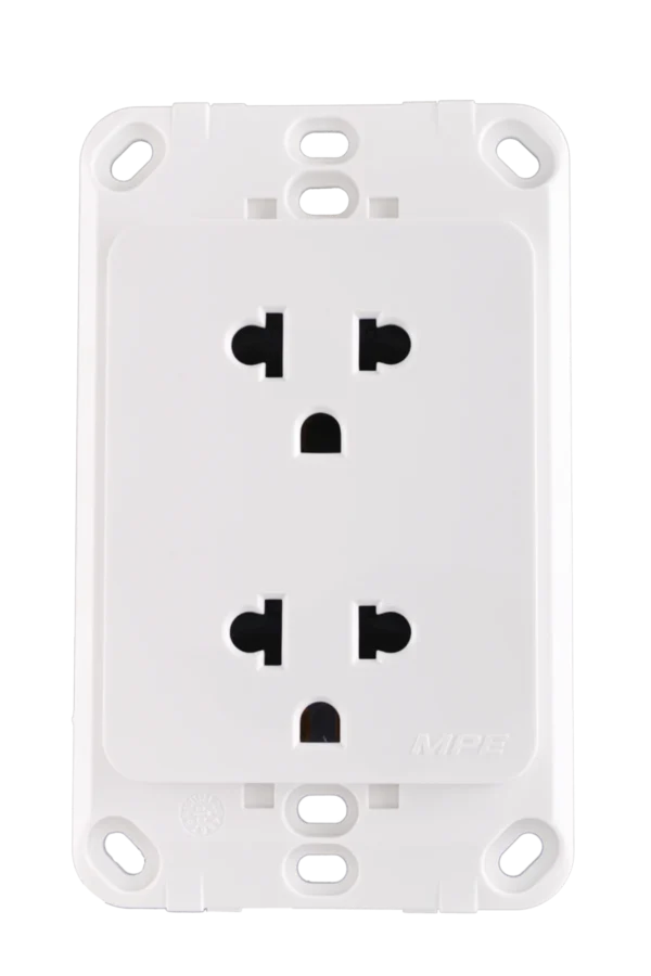 Ổ cắm đôi 3 chấu đế liền 16A KT120x70mm mã A20UES2N 1