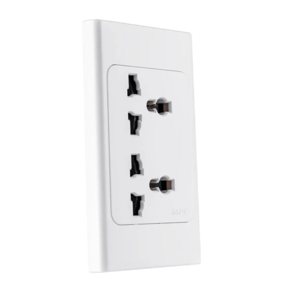 Ổ cắm đôi đa năng đế liền 16A KT120x70mm mã A20UESM2N 2