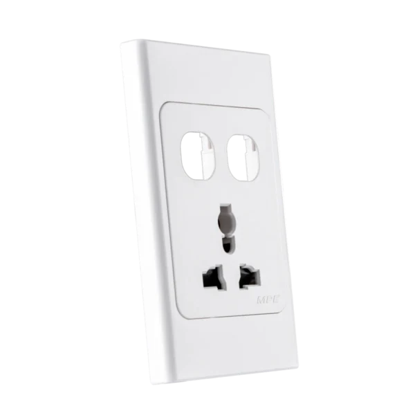 Ổ cắm đôi 2 chấu 16A + 2 Lỗ mã A20US2XXN 1