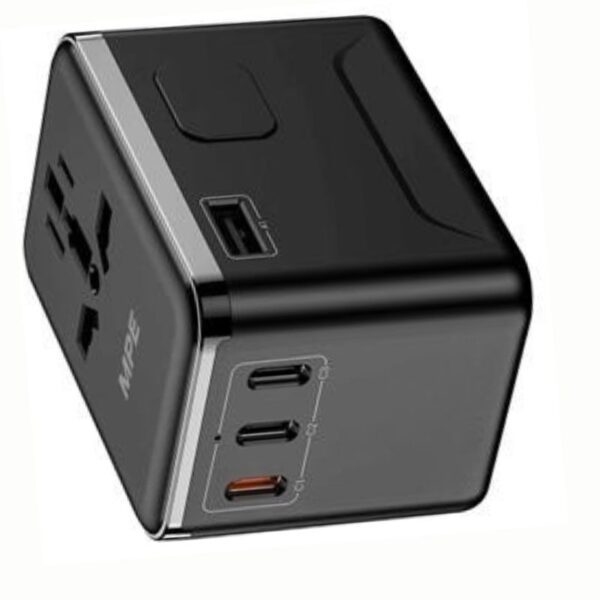 Ổ cắm du lịch đa năng, Tích hợp 3 cổng USB-C, 1 cổng USB-A, sạc nhanh GaN 67W mã TA6 1
