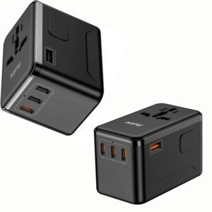 Ổ cắm du lịch đa năng, Tích hợp 3 cổng USB-C, 1 cổng USB-A, sạc nhanh GaN 67W mã TA6 8