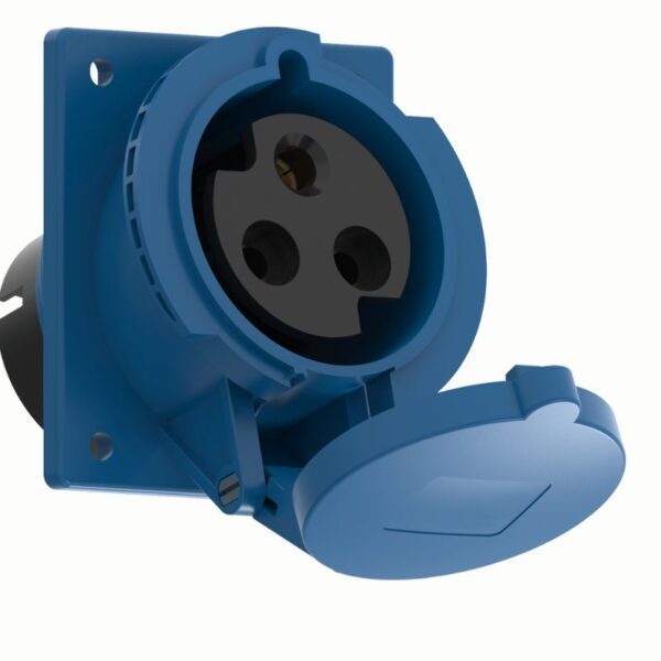 Ổ cắm loại cố định bắt trên bảng điện xéo 3 cực, 32A, IP44 mã MPN2-423 2