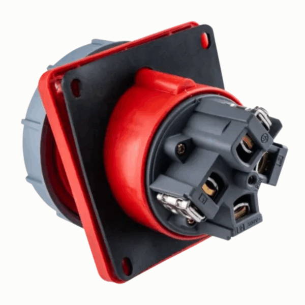 Ổ cắm loại cố định bắt trên bảng điện xéo 4 cực, 63A, IP67 mã MPN2-4342 2